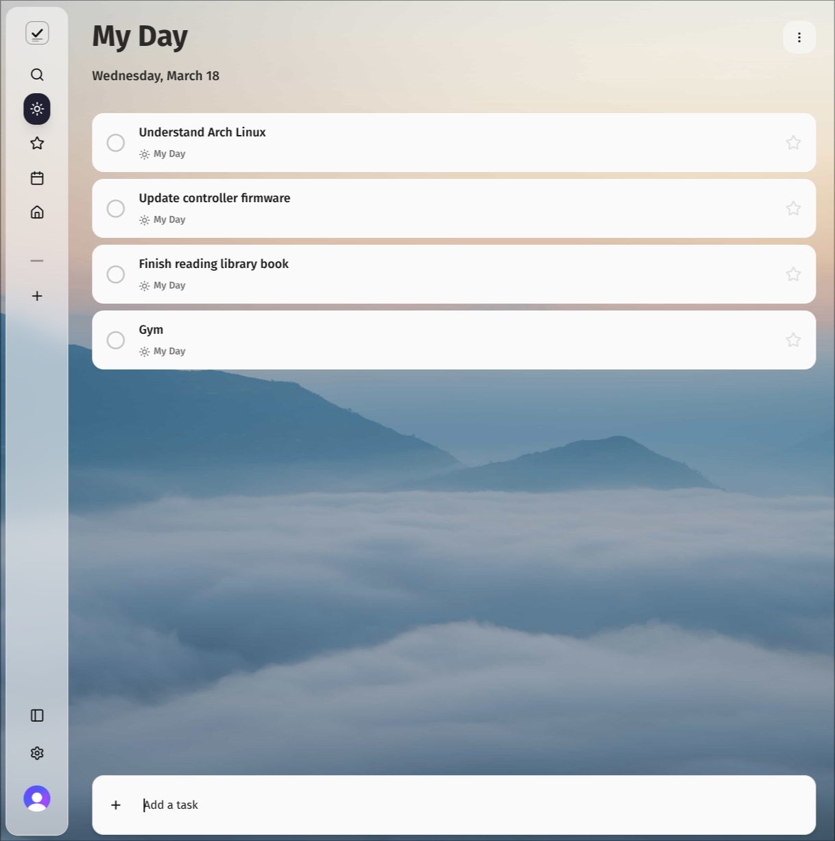 OpenTodo desktop view with lists and tasks